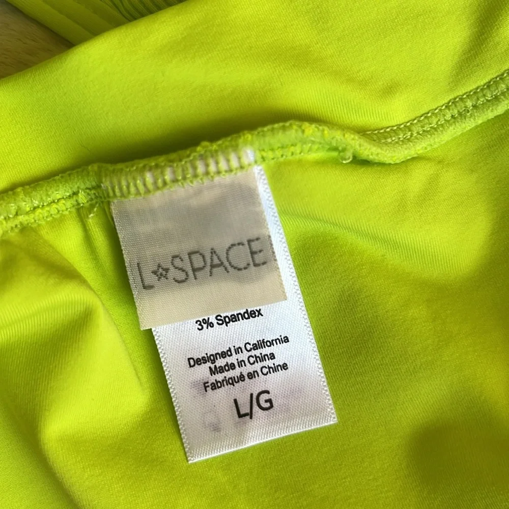 L*Space Neon Green High-Waisted swim Bikini Bottom